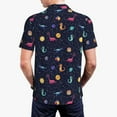 thumbnail image 4 of Daiia Space Dinosaur Pattern Men’s Polo Shirts,Solid Deck Shirt,Classic Fit, Breathable Cotton Polo for Casual and Sport Wear-X-Large, 4 of 9