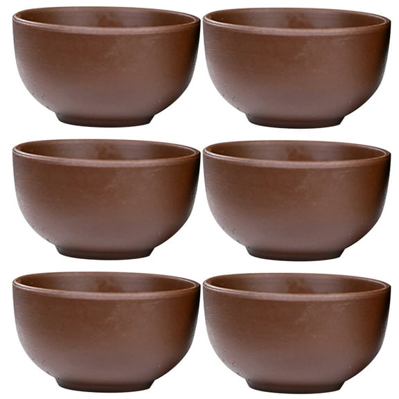 6 Pcs Wine Glasses Traditional Tea Grace Purple Clay Office