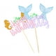 thumbnail image 2 of Toyvian 2pcs Mermaid Cake Topper Happy Birthday Cake Picks Cake Decoration Birthday Party Supplies, 2 of 6