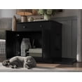 thumbnail image 5 of Palace Imports 100% Solid Wood Ziva 2-Door Cat Litter Box Enclosure with 2-Drawers and Litter Catch, Black, 5 of 6