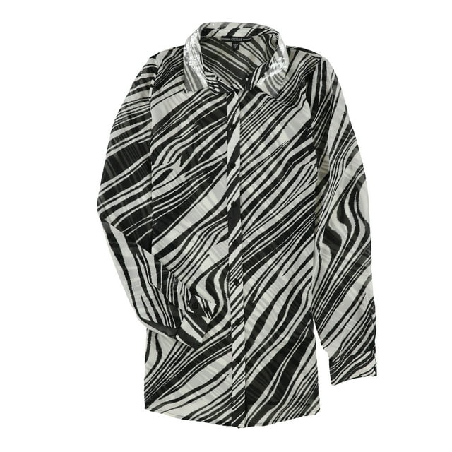 GUESS Blouse à Carreaux pour Femmes, Noire, Petite