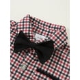 thumbnail image 3 of ZOEREA Baby Boy Suit Formal Outfit Clothes Set Infant Tuxedo Long Sleeve Dress Shirt+Suspender Pants+Bowtie+Beret Hat, 3 of 13
