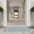 thumbnail image 3 of SAFAVIEH Courtyard Josiah Floral Medallion Indoor/Outdoor Area Rug, Ivory/Navy, 7'10" x 7'10" Square, 3 of 6