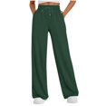 thumbnail image 6 of Womens Wide Leg Sweatpants | Winter Lounge Travel Pants Fall Fashion Outfits 2026 Clothes With Pockets Green S, 6 of 6