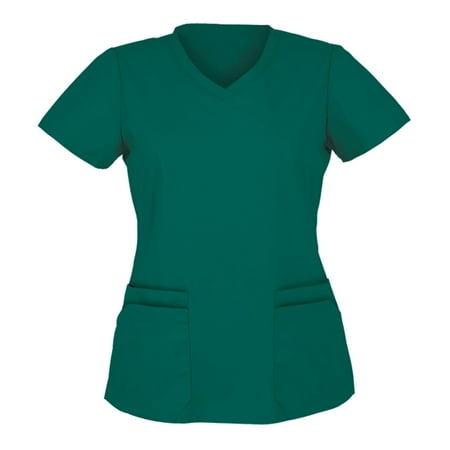 

purcolt Plus Size Scrubs Tops For Women Short Sleeve Revolution V Neck Nurse Workwear 2 Pocke Scrub Top Yoga Uniform Blouse Minty Mint Comfort Lightweight Scrub Top Hawaiian Shirt Short Sleeves