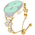 thumbnail image 1 of For Samsung Galaxy Watch3 41mm Watchband Heart Clover Decor Zinc Alloy Metal Strap - Black, 1 of 5