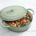 thumbnail image 2 of Crockpot Crock Pot Artisan 5qt Round Enamel Cast Iron Braiser Pan in Green, 2 of 7