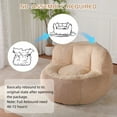 thumbnail image 6 of AENKYO Plush Faux Fur Bean Bag Chair - High Density Foam, Non-Slip, Portable Lounger for Living Room, Bedroom, Khaki, 6 of 10