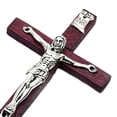 thumbnail image 6 of Wood Cross Crucifix jesus Statue Ornament for Shelf Decor Gifts Burgundy, 6 of 8