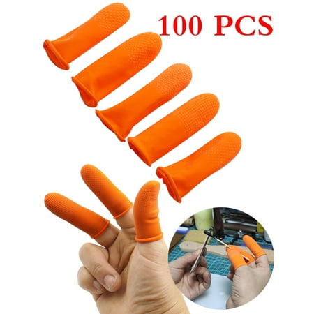 

TureClos 100 Pieces Disposable Finger Gloves Fingertip Gloves Latex Leather DIY Handmade Craft Gloves Rubber Finger Cots