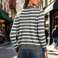thumbnail image 6 of Cardigans For Women Trendy Fashion Knitted Long Sleeve Button V-Neck Casual Crochet Textured Shrugs Top, 6 of 8
