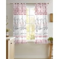 thumbnail image 4 of Red Plaid Farmhouse Sheer Curtains 54 Inch Length 2 Panels Set for Living Room/Bedroom, Watercolor Cute Country Pigs Checkered Kitchen Curtains Grommet Semi-Sheer Curtains Window Treatments 42"x54"x2, 4 of 7