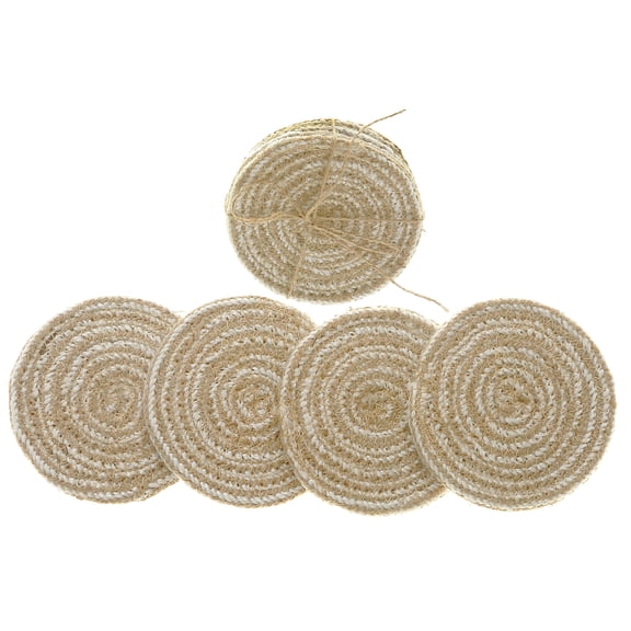 Maison Concepts 4 PC Round Line Braided Coaster (Multi) 4" X 4" X 1"