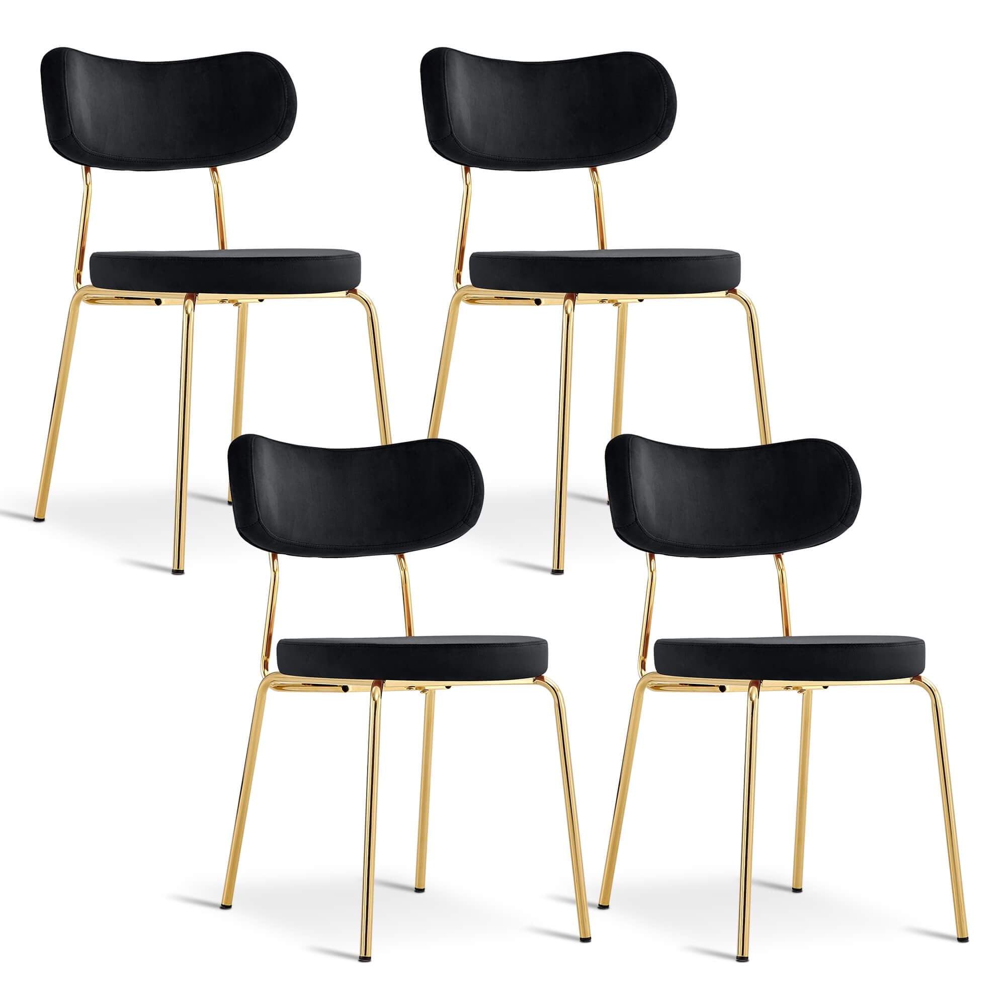 black dining chairs set of 4 velvet