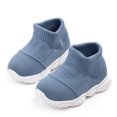 thumbnail image 2 of Zapatos de punto informales para niños pequeños, zapatos de punto para recién nacidos, transpirables, de goma, resistentes al deslizamiento, color azul, 15 tamaños, 2 of 5