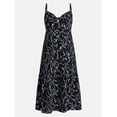 thumbnail image 5 of Time and Tru Women's Tie Front Sleeveless Midi Dress, Sizes XS-XXXL, 5 of 5