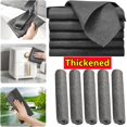 thumbnail image 1 of Hot Thickened Magic Cleaning Cloth Reusable Microfiber Washing Rags Glass Wipe Towel For Kitchen Mirrors Auto Windows Tool 2023Grey-20x30cm10PCS He Qiyong unisex, 1 of 1