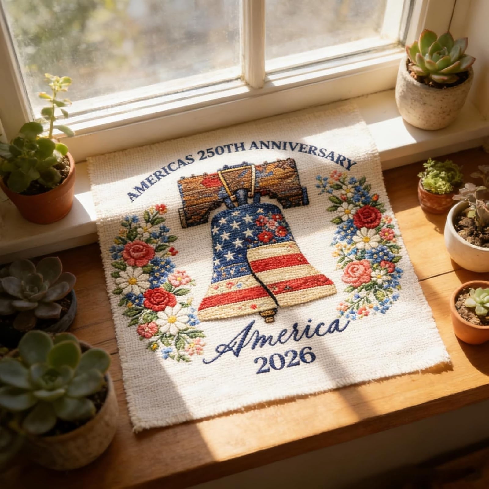 Cross Stitch Kit, 250Th Anniversary Of American Independence Day, Full Kit For Beginners Adults