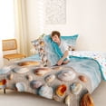 thumbnail image 4 of jejeloiu Beach Shells Full Size Comforter Sets,Ocean Pattern Bedding Comforter Set For Boys,Blue Beige,Colorful Stars Reversible,3 Pieces,1 Comforter and 2 Pillowcases, 4 of 7