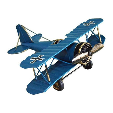 

Vintage Plane Creative Retro Antique Airplane Iron Aircraft Model for Home Decor (Blue)