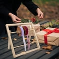 thumbnail image 3 of HEALEEP Wooden and Metal Ribbon Display Rack Organizer, Rectangular Craft Storage Stand for Sewing Supplies, 1 Pack, 3 of 6