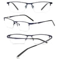thumbnail image 6 of KOOSUFA Mens Photochromic Reading Glasses 3.0 Sun Readers Eyeglasses Semi Rimless Metal Lightweight UV Protection Sunglasses Eyewear Darken In Sunlight Blue, 6 of 7