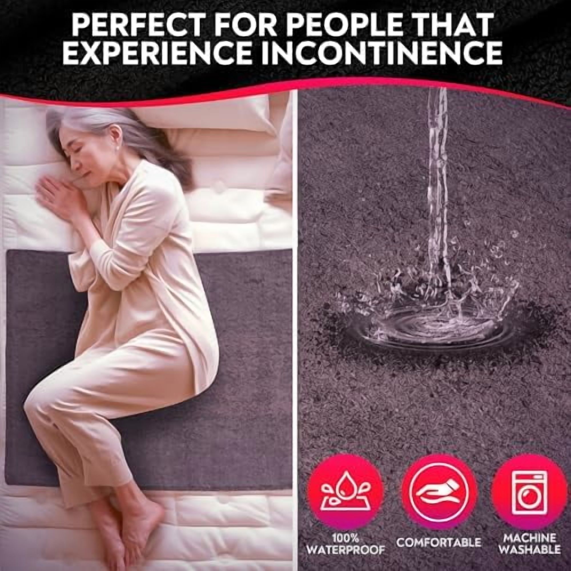 | Washable Waterproof & Stainproof Sex Towel/blanket, Mattrass Protector, Incontinence Bed Pad & Pet-Friendly Waterproof Mat | 4-in-1 Multi-Functional Solution for Pleasure, Comfort & Protection