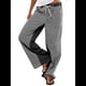 thumbnail image 1 of Pantalones de Rayas de Tiro Bajo para Mujer, Vaqueros Bohemios de Pierna con Cordón Ajustable, Tendencia 2025 Negro XL, 1 of 9