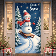 thumbnail image 4 of Cartoon Polar Bear Winter Banner Snowflakes Ice Skating Holiday Let it Snow for Winter Party Christmas Event Seasonal Decoration, 4 of 8