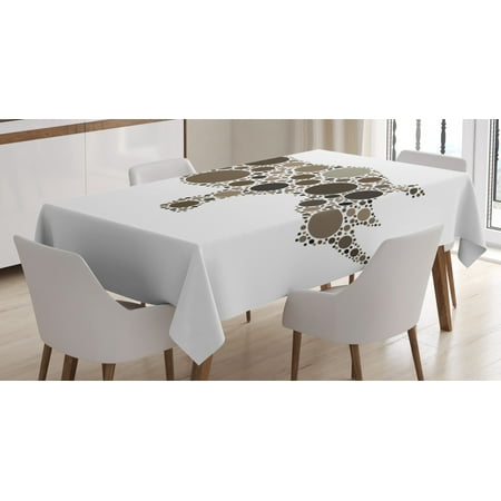 

Wildlife Tablecloth Rhinoceros Silhouette Created with Multiple Diverse Dots Bubbles Illustration Rectangular Table Cover for Dining Room Kitchen 60 X 84 Inches Multicolor by Ambesonne