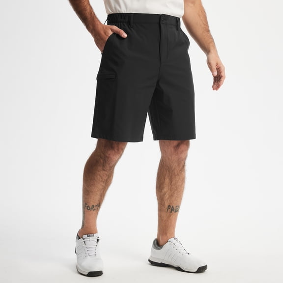 MASKERT Men's Golf Shorts 9 Inch, Quick Dry Stretch Casual Shorts with UPF 50 Sun Protection, Lightweight Outdoor Athletic Shorts with Zipper Pocket for Golf Hiking