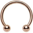 thumbnail image 2 of 14GA & 16GA Rose Gold IP Over 316L Surgical Steel Horseshoe Circular Barbell Rings, 2 of 3
