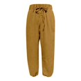 thumbnail image 5 of Wide Leg Pants for Women Loose Drawstring Elastic Waist Trousers with Pockets Summer Beach Vacation Clothes by Yigetop Yellow S, 5 of 7
