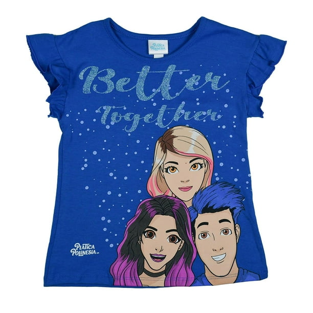 Playera Los Polinesios Original Niña Moda azul Blip Kids XEP004