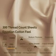 thumbnail image 4 of Superior 4-Piece Modern Beige 300 Thread Count Egyptian Cotton Sheet Set, California King, 4 of 8