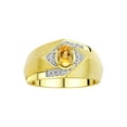 thumbnail image 1 of RYLOS Mens Rings 14K Yellow Gold Ring 6X4MM Oval Shape Gemstone & Diamond Ring Citrine November Birthstone Rings For Man Gold Rings Size 8, 1 of 7