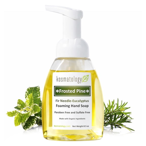 Kosmatology Frosted Pine Foaming Hand Soap | Limited Edition Balsam Fir & Eucalyptus | Organic, Plant-Based, Vegan & Cruelty-Free Hand Wash | Gentle & Non-Toxic 8.5 oz