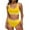 Yellow, variant on gbyLJF High Waisted Bikini Sets for Women Beach Sporty Two Piece Swimsuits Solid Color Bathing Suits