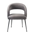 thumbnail image 3 of TOV Furniture Chaise de Salle à Manger en Velours Moderne Rocco 19" Gris/noir, 3 of 6