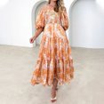 thumbnail image 1 of Robes pour Femmes 2024 Été Surdimensionné Décontracté Confortable Couleur Aguichant Longue Robe à Manches Courtes Col Rond 50 % de Réduction Liquidation!, 1 of 6
