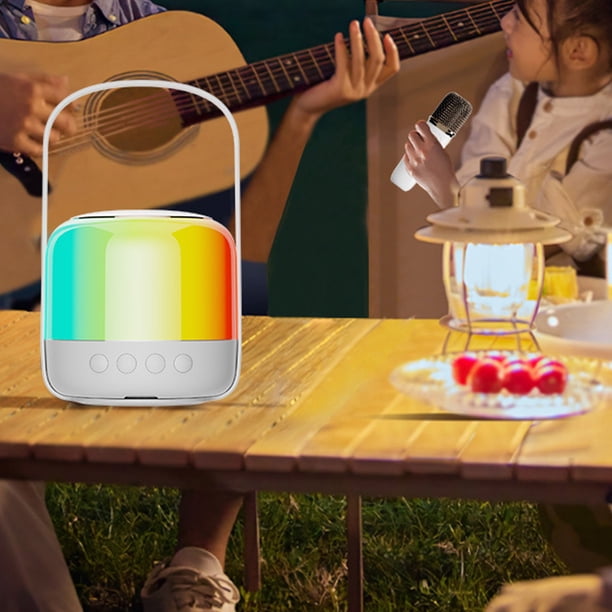 Ganfancp Altavoz Bluetooth Equipado con Un Micrófono Canto Inalámbrico Gran Capacidad Batería de Larga Duración Cómodo para Llevar Al Aire Libre Ofertas Flash 1X Audio Bluetooth. 1X Micrófono 1X Manu