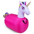 thumbnail image 6 of Waddle Large Pink Unicorn Hip Hopper Inflatable Hopping Animal Bouncer ,250lbs , Ages 5+, 6 of 8