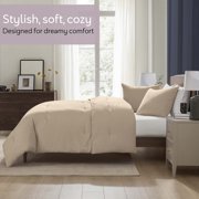 Virtu Comforter Sets, All Season Lightweight Solid Queen Comforter Set, 3-Pc Bedding Sets, Sand