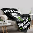 thumbnail image 5 of Soft Flannel Blanket Just Girl Loves Pandas Lightweight Plush Throw Air Conditioner Quilt for Women Men Couch Bed Sofa Decorative Blankets 50"x40" Small for Kids, 5 of 6