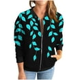 thumbnail image 4 of Ruimatai Women's Printed Long Sleeve Jacket Casual Loose Fit Zippered Outerwear Top with Pockets Comfortable Polyester Fashion Coat, 4 of 6