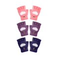 thumbnail image 1 of wonima44 Geyoga 3 Pair Heart Fingerless Gloves Convertible Flip Top Gloves Winter Half Finger Mitten for Boy Girl 5-10 Year, 1 of 1
