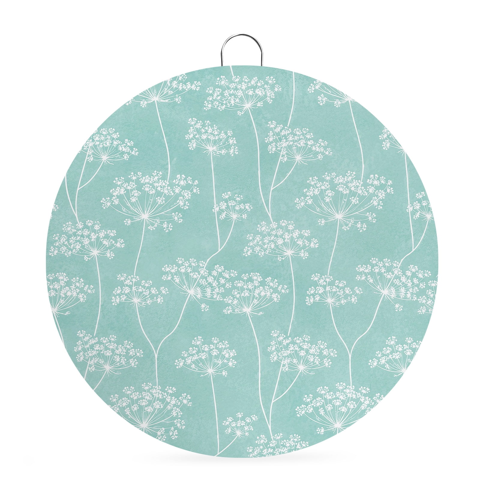 Welcome Sign Front Door Decorations Dandelion Flowers Round Wall Art Outdoor Metal Wreaths Watercolor Floral Plants Spring Green Seasonal Hanging Sign for Home Porch Decor Warming Gift 8 In