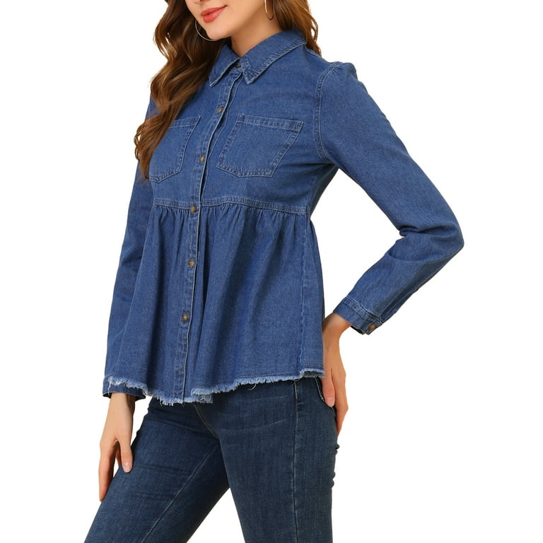 Peplum clearance denim shirt