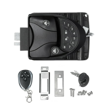 Black Rv Keyless Entry Door Lock Latched Handle Knob Deadbolt