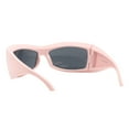 thumbnail image 3 of Shield Rectangular Sunglasses Super Oversized Thick Wrap UV400 Matte Pink, 3 of 4